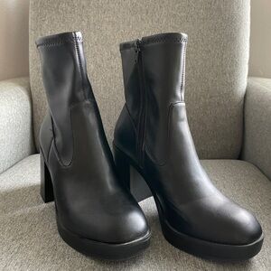 Black platform boots